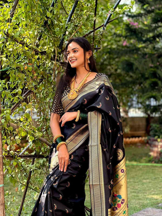 Semi Silk Chandrakor Paithani Saree