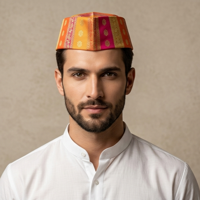 Paithani Topi 5 — Front View