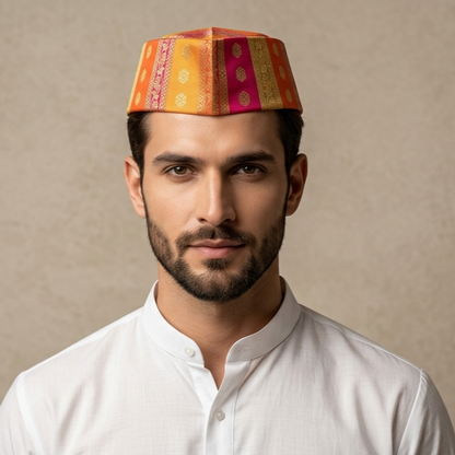 Paithani Topi 5 — Front View