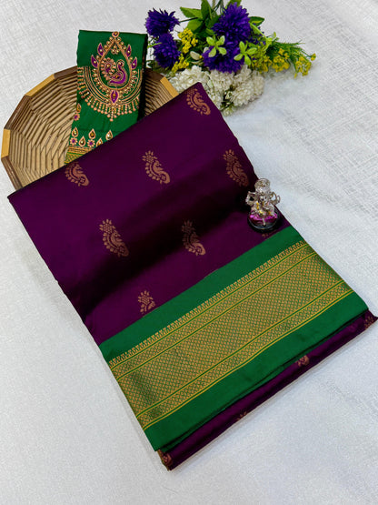 Beautiful Nath Saree with Designer Pallu
