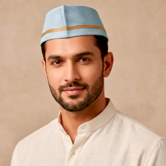 Emerald Silk Paithani Topi — Front View