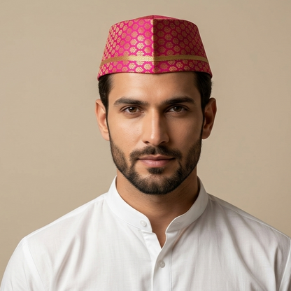 Designer Paithani Cap — Front View