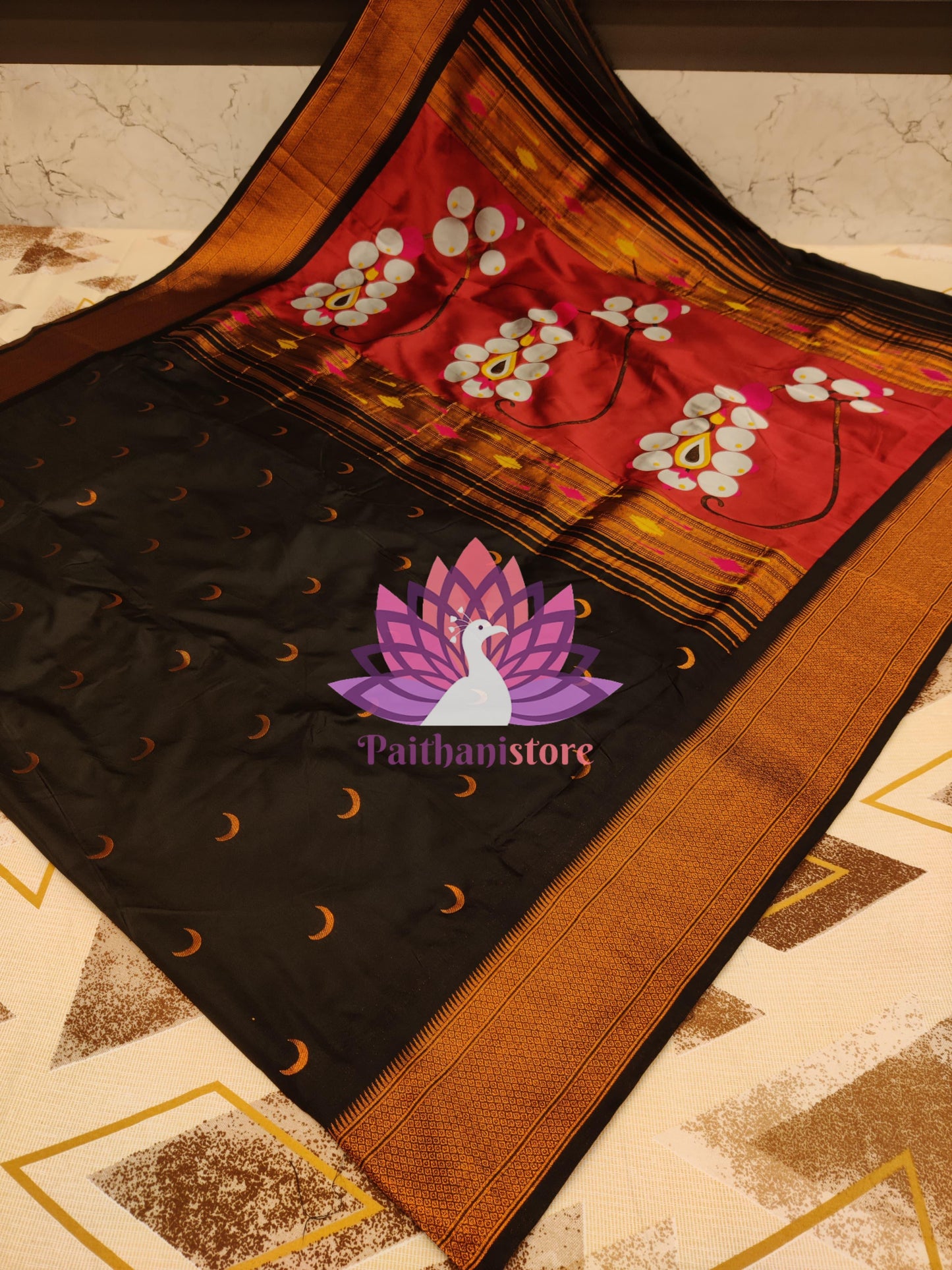 Beautiful Nath Pallu Chandrakor Saree