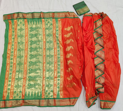 Readymade 9 Yard Nauvari Paithani Saree - Pre-Draped Traditional