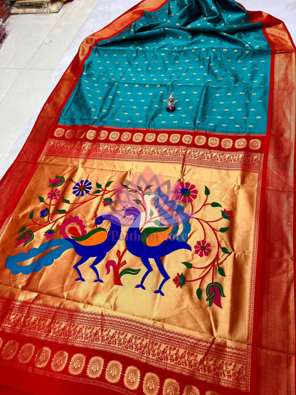 Semi Silk Designer Kadiyal Paithani Saree