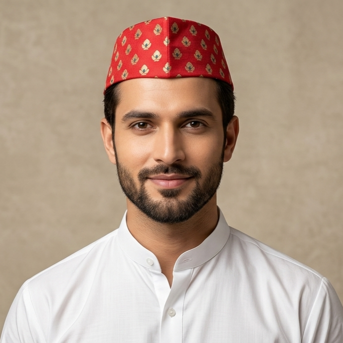 Paithani Topi 11 — Front View