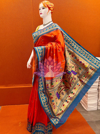 Semi Silk Gadwal Paithani Saree