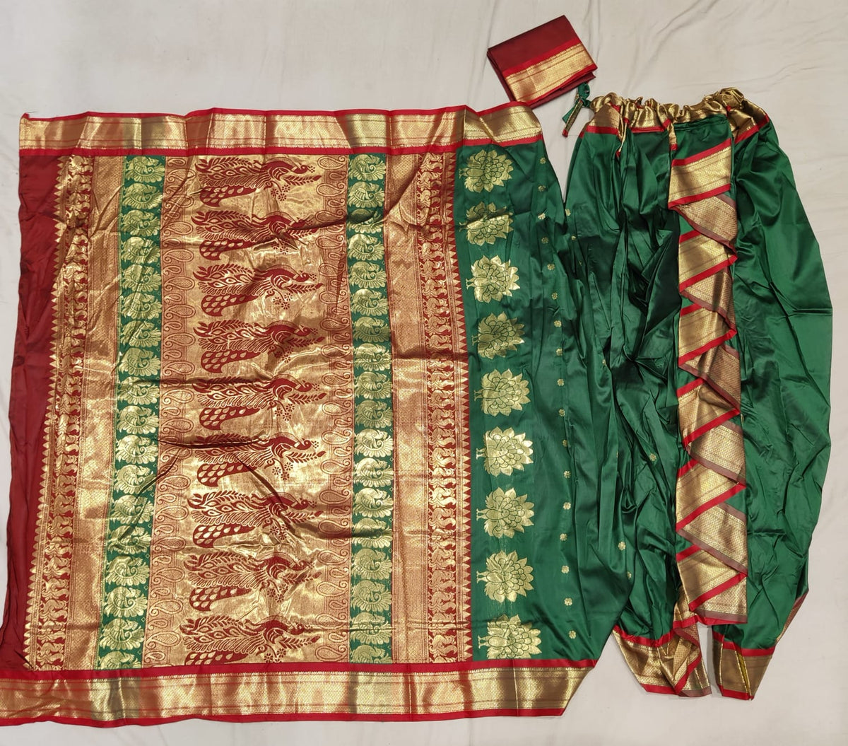 Readymade 9 Yard Nauvari Paithani Saree - Pre-Draped Traditional