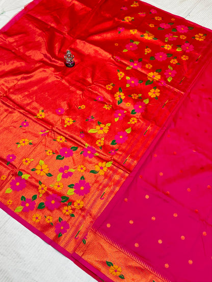 Radhika parrot Pallu Paithani Saree