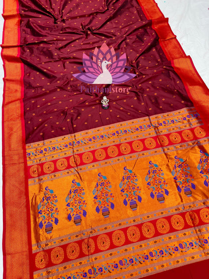 All Over  Meena Butti Paithani Saree