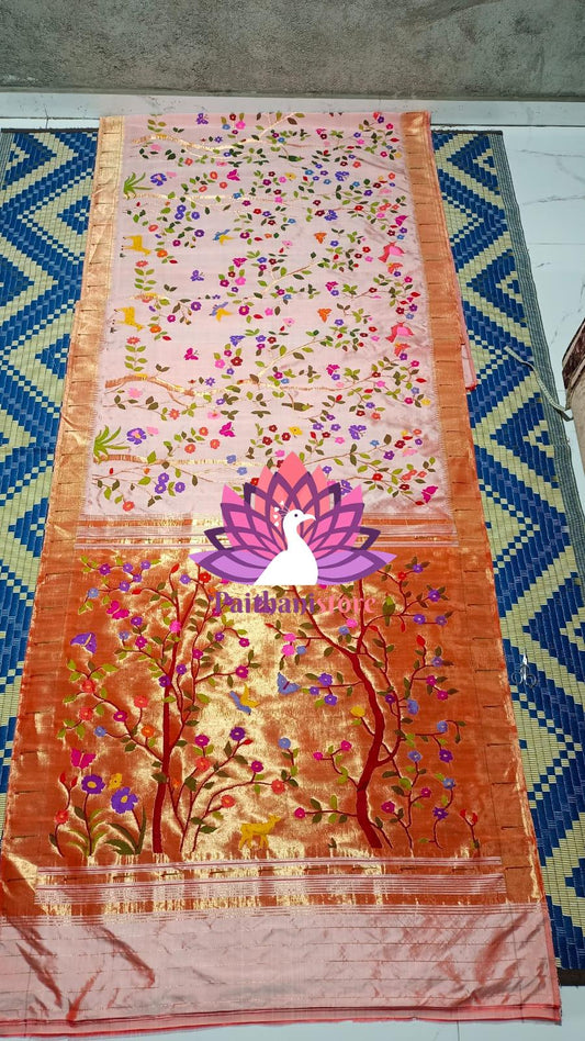 Beautiful Zari All Over Paithani Saree