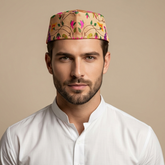 All Over Design Paithani Topi (Style 3) — Front View