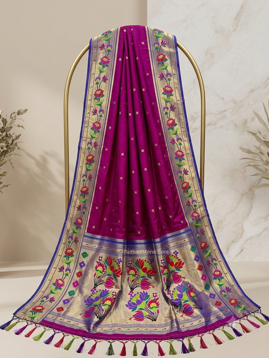 Paithani Lotus Dupatta in Premium Banarsi Silk (2.5 Mts)