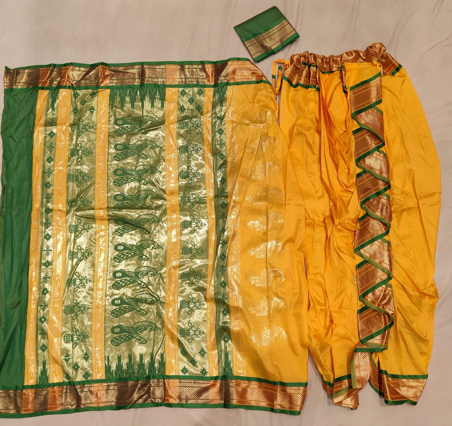 Readymade 9 Yard Nauvari Paithani Saree - Pre-Draped Traditional