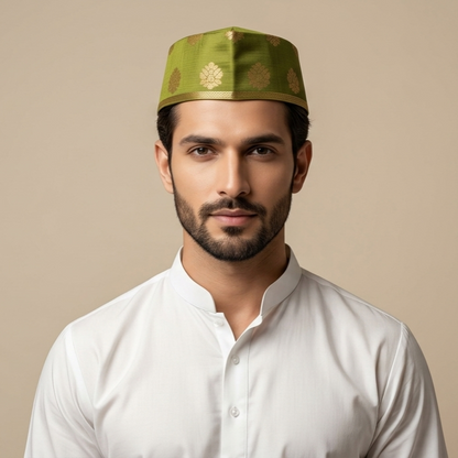 Paithani Cap for Wedding - Silk Groom Topi