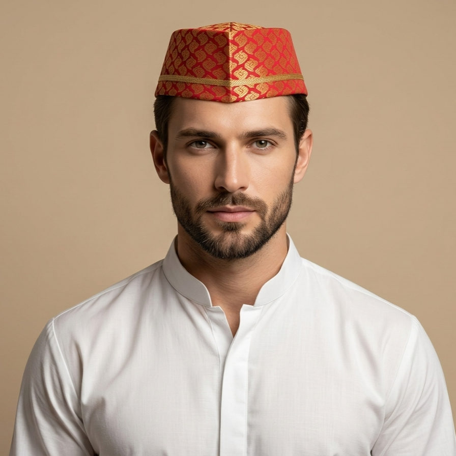 Designer Topi For Men (Style 4) — Front View