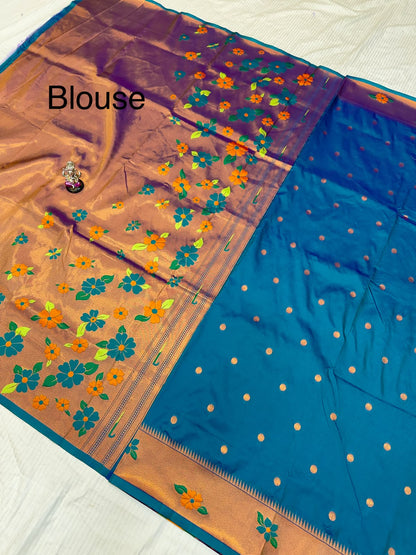 Radhika parrot Pallu Paithani Saree