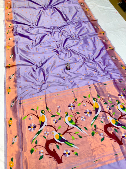 Radhika parrot Pallu Paithani Saree