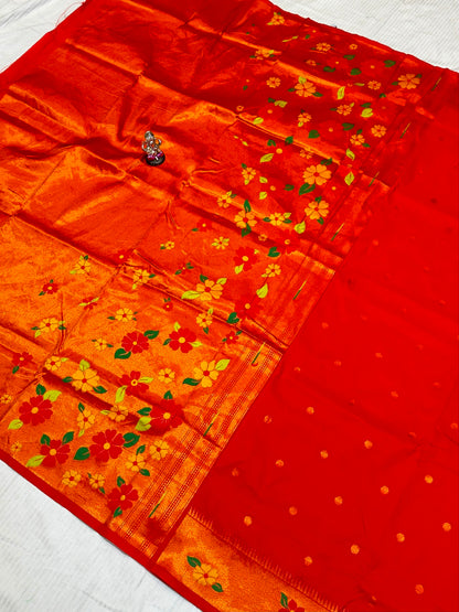 Radhika parrot Pallu Paithani Saree