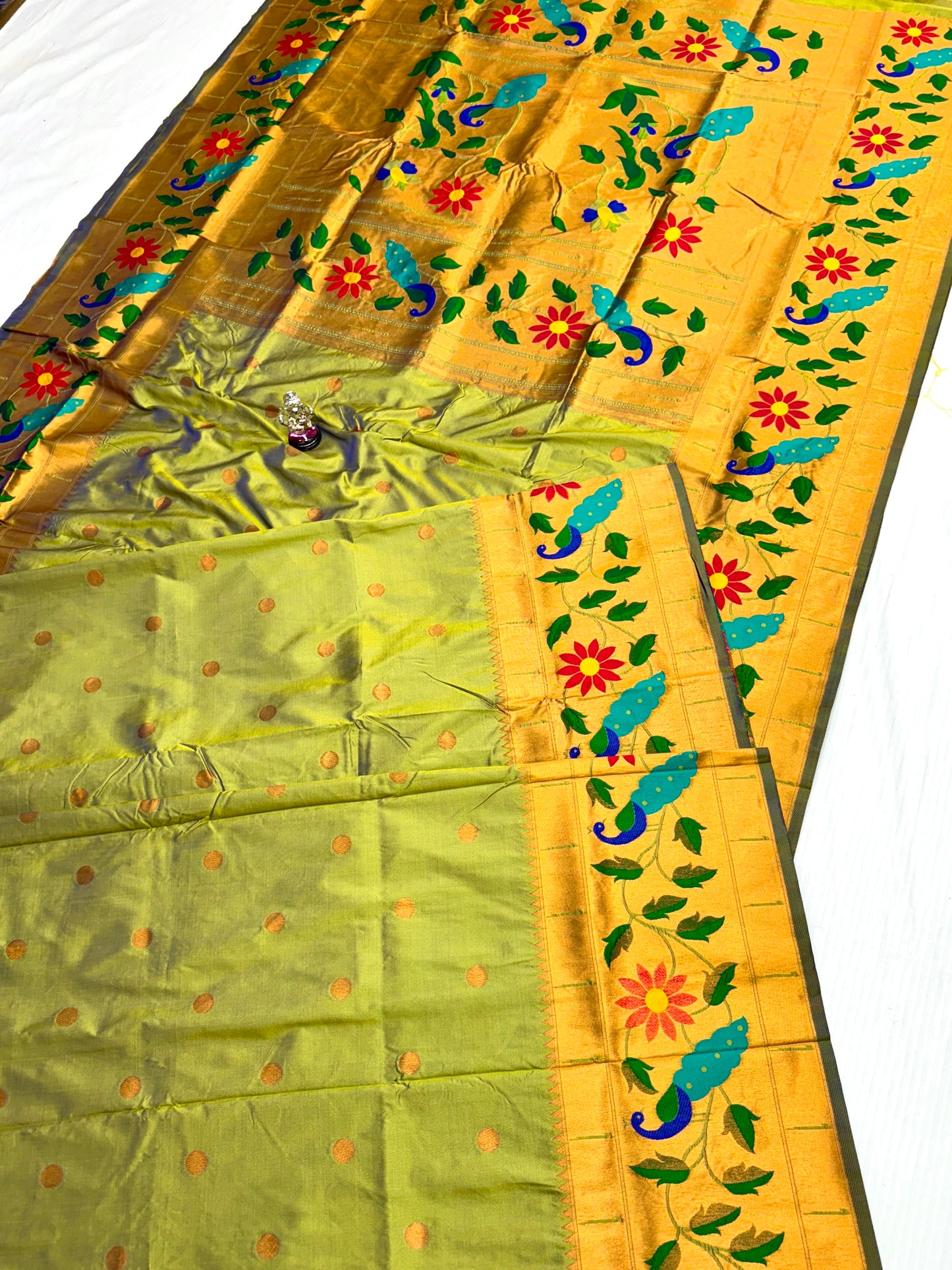 Designer Brocade All-Over Semi Silk Paithani Saree