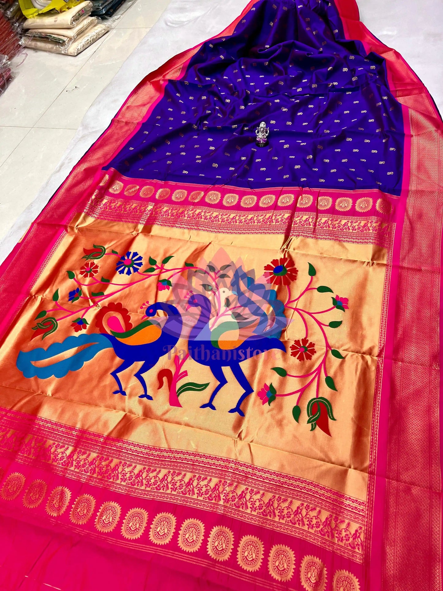 Semi Silk Designer Kadiyal Paithani Saree