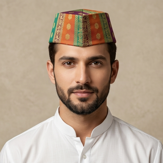 Paithani Topi 2 — Front View