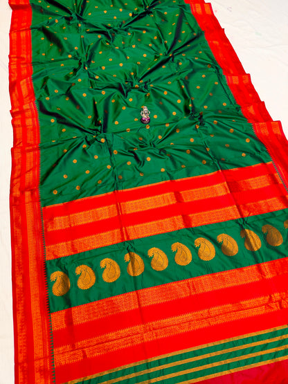 Semi-Silk Narayan Peth Paithani Saree