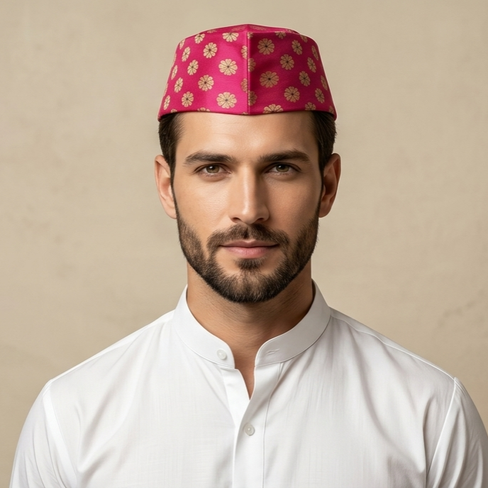Paithani Topi 12 — Front View
