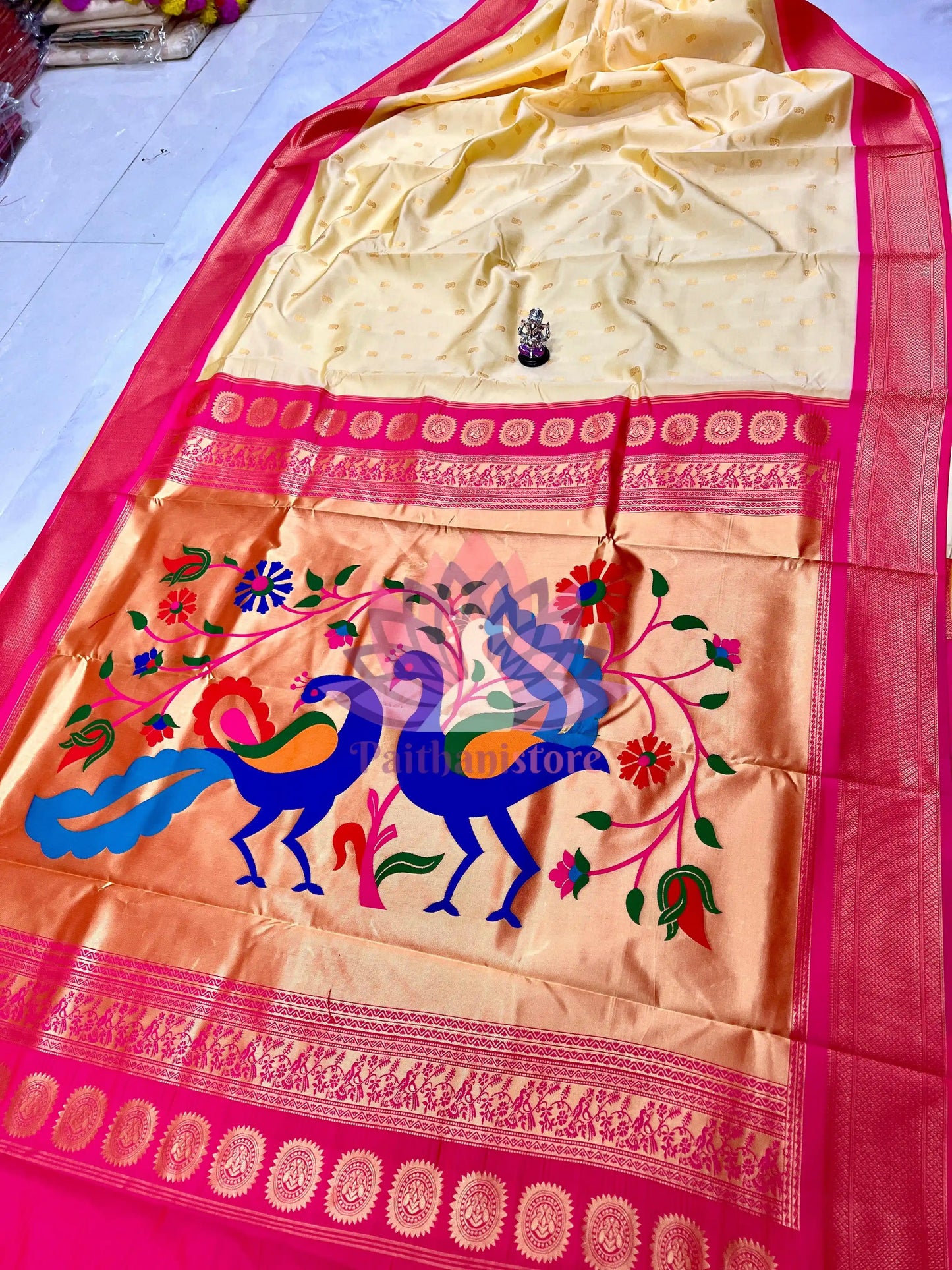 Semi Silk Designer Kadiyal Paithani Saree