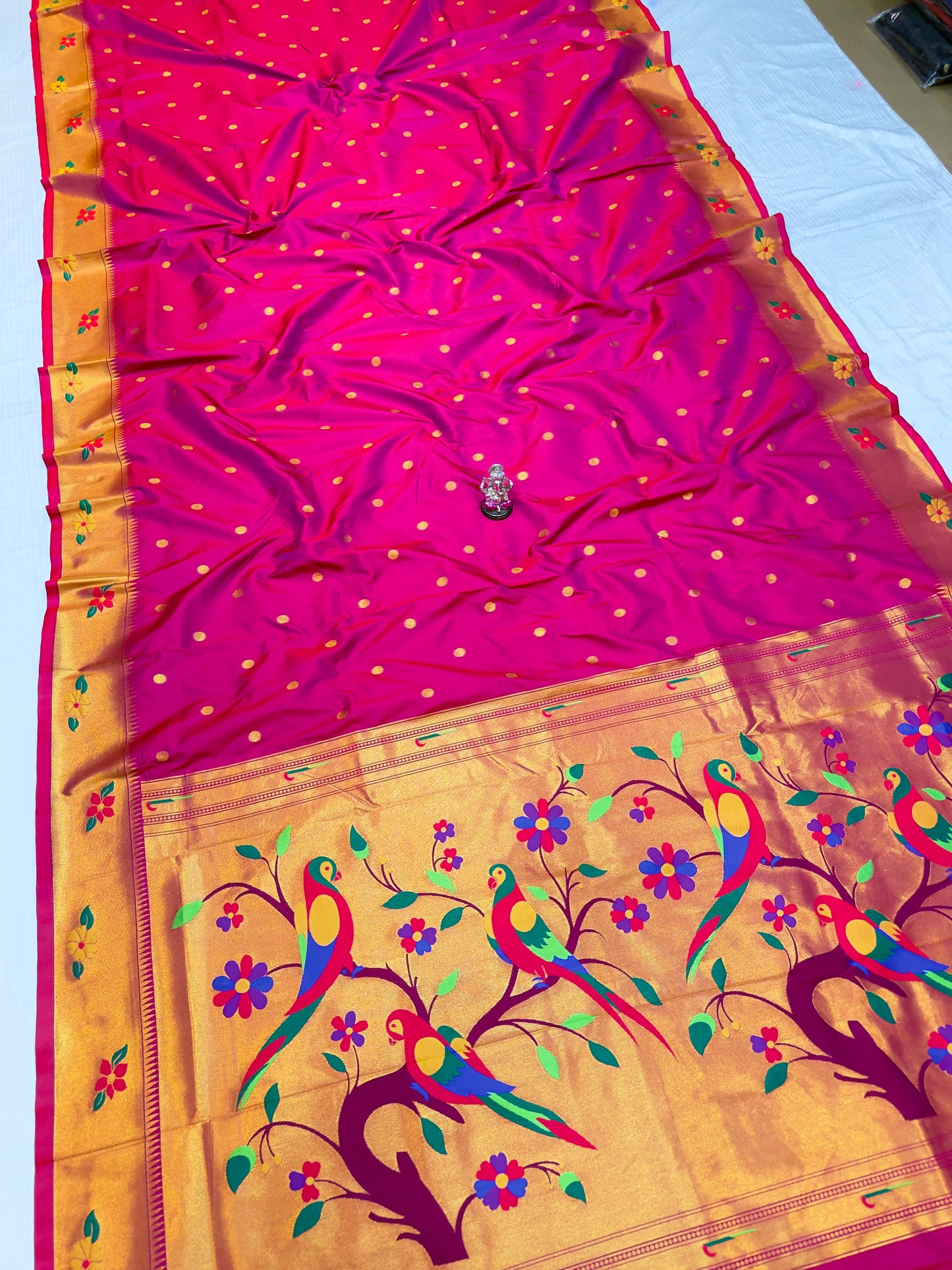 Radhika parrot Pallu Paithani Saree