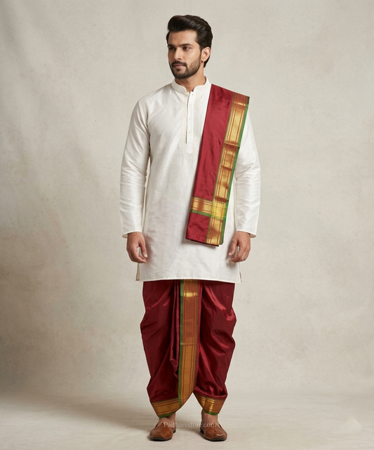 Dhotis Online - Traditional Men's Dhoti for Wedding & Pooja | Paithanistore