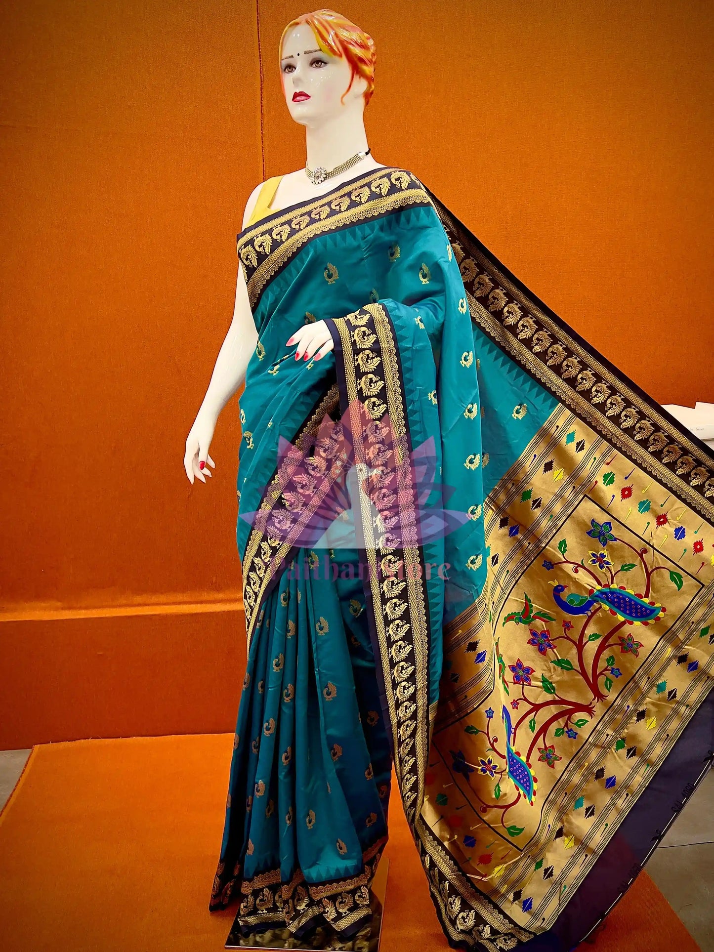 Semi Silk Gadwal Paithani Saree