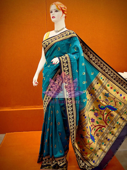 Semi Silk Gadwal Paithani Saree