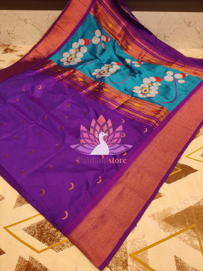 Beautiful Nath Pallu Chandrakor Saree