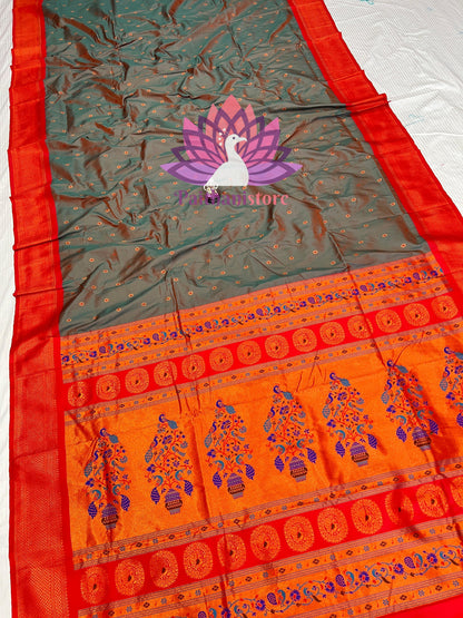 All Over  Meena Butti Paithani Saree