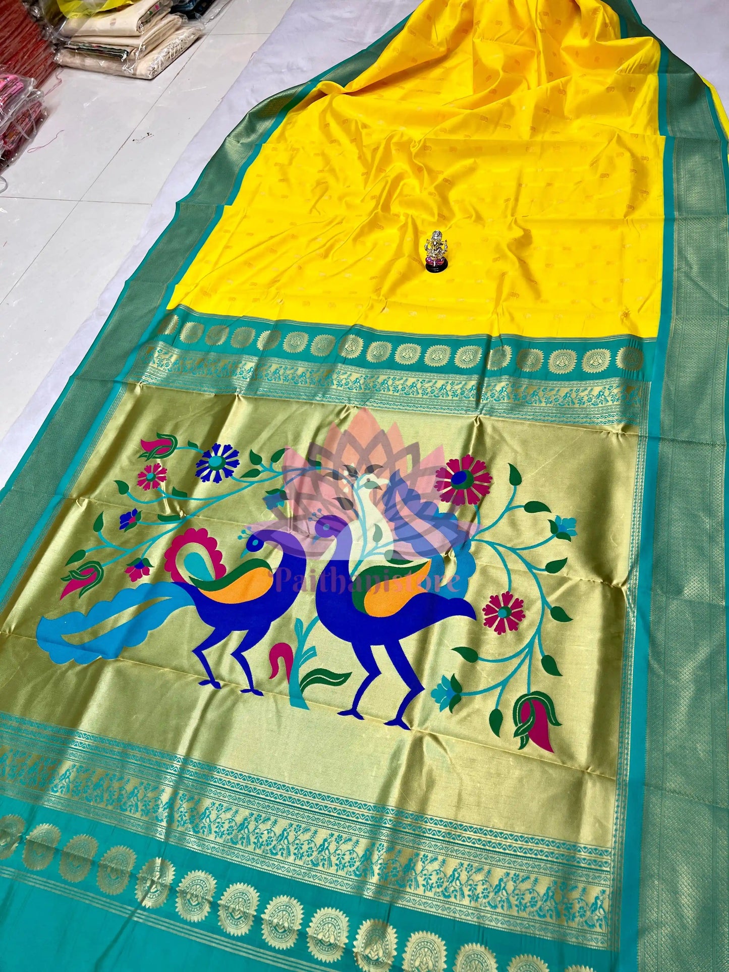 Semi Silk Designer Kadiyal Paithani Saree