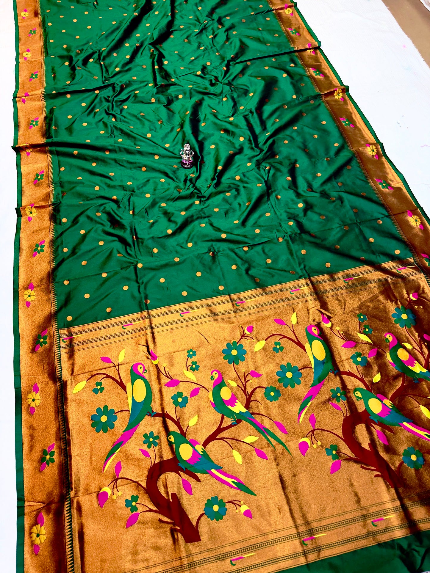 Radhika parrot Pallu Paithani Saree