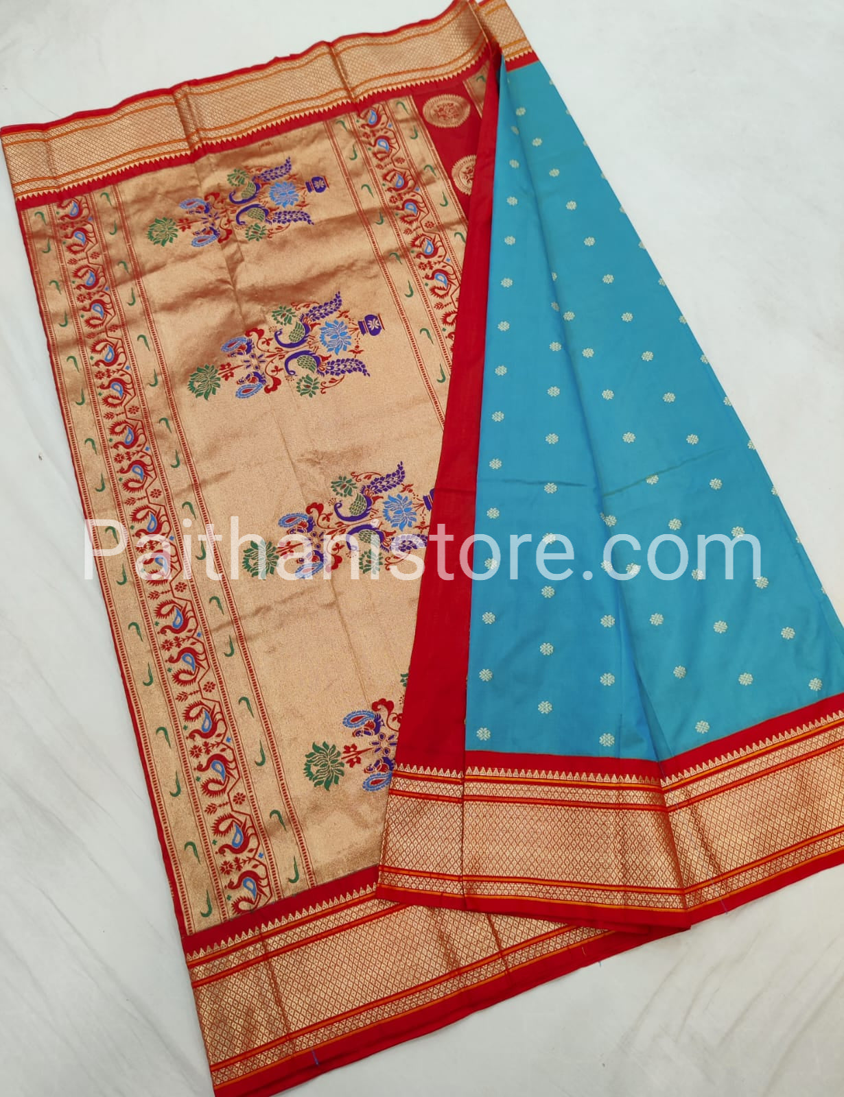 Kadiyal Semi Silk Paithani Saree