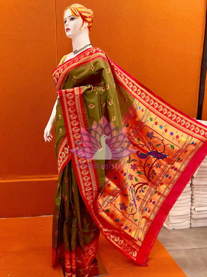 Semi Silk Gadwal Paithani Saree