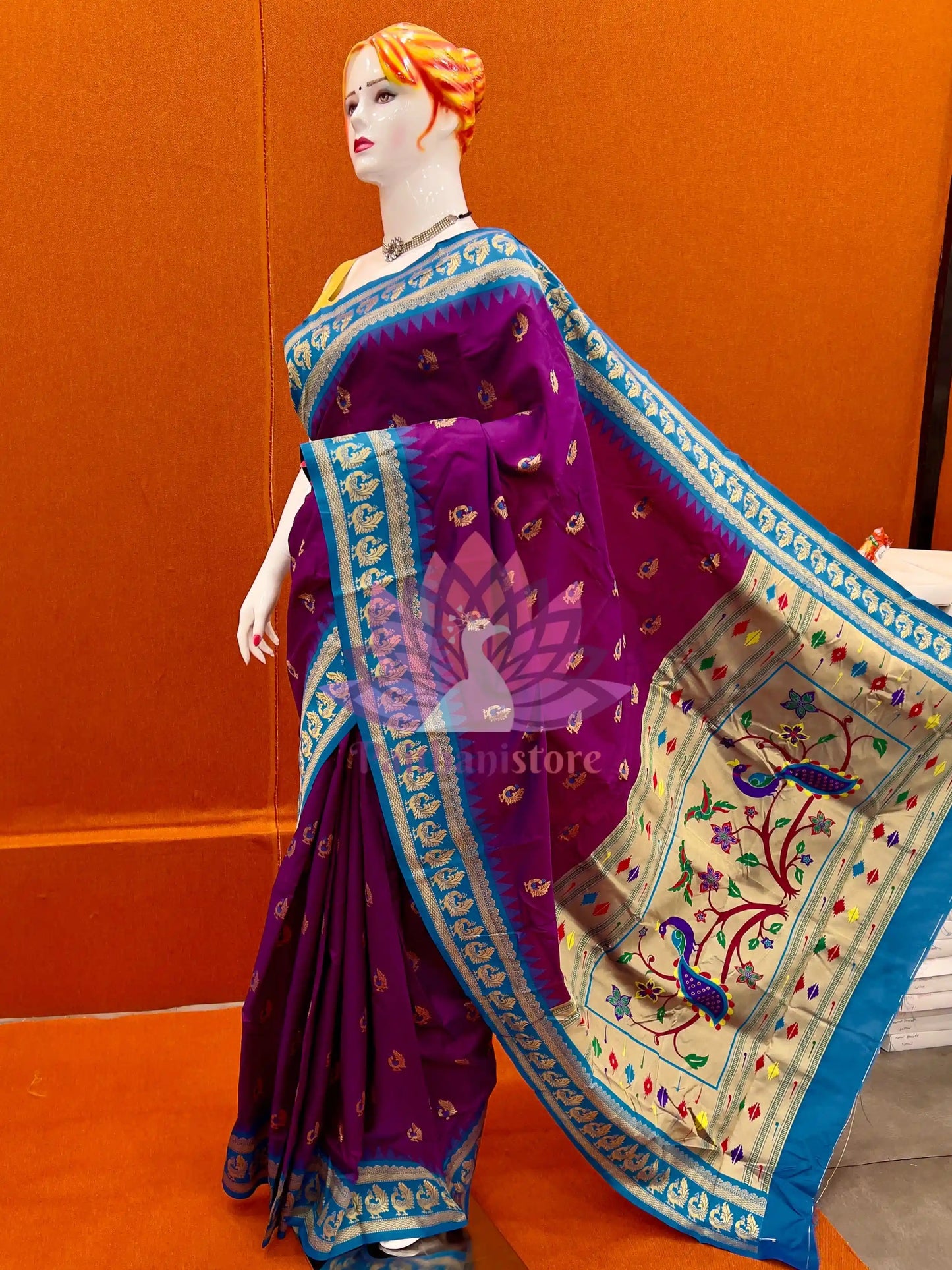 Semi Silk Gadwal Paithani Saree