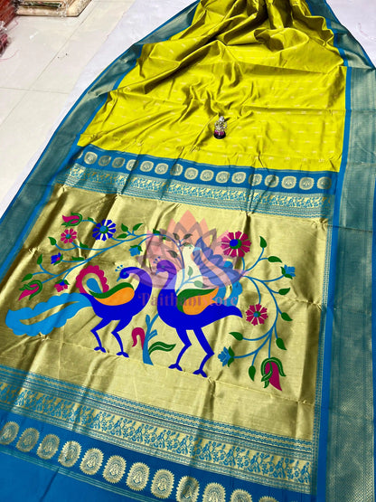 Semi Silk Designer Kadiyal Paithani Saree