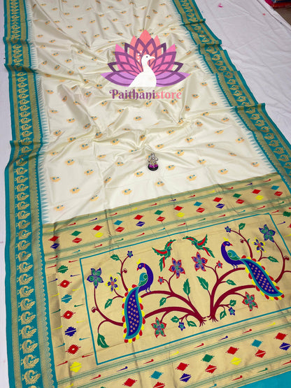 Beautiful peacock pallu Paithani saree