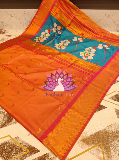 Beautiful Nath Pallu Chandrakor Saree