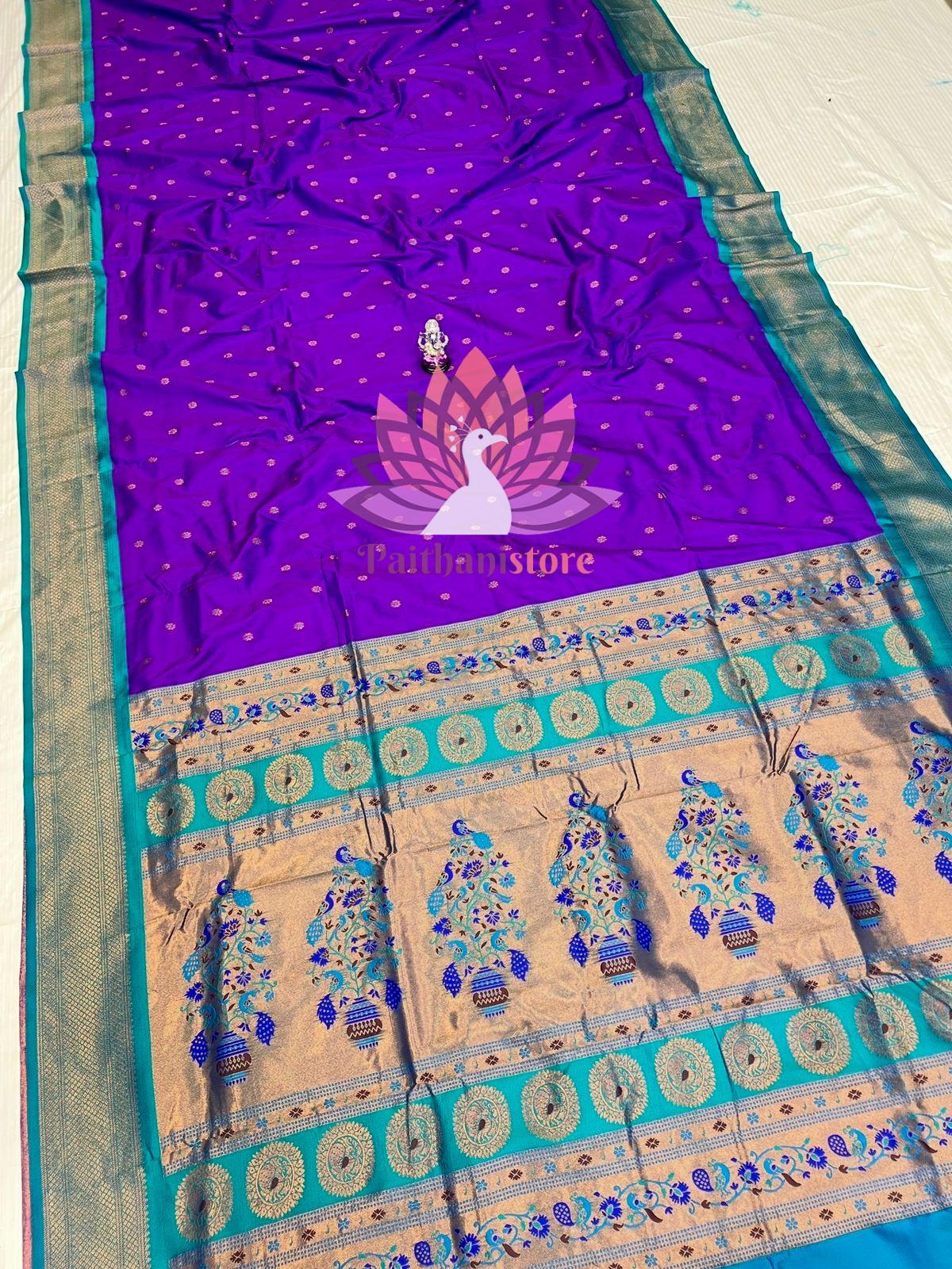 All Over  Meena Butti Paithani Saree