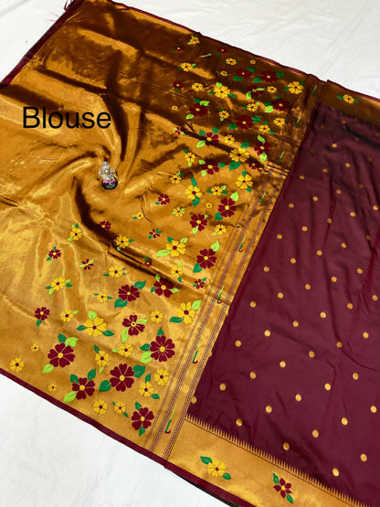 Radhika parrot Pallu Paithani Saree