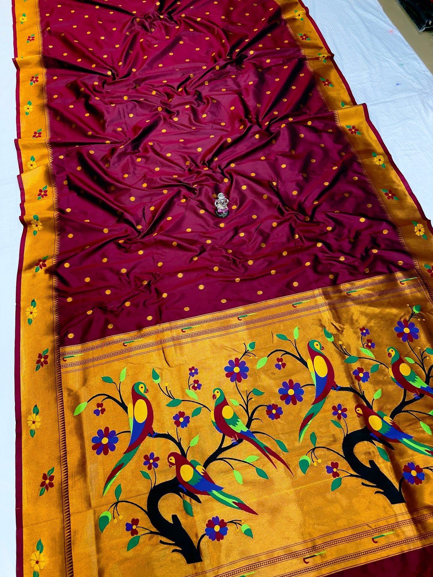 Radhika parrot Pallu Paithani Saree