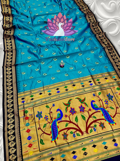 Beautiful peacock pallu Paithani saree