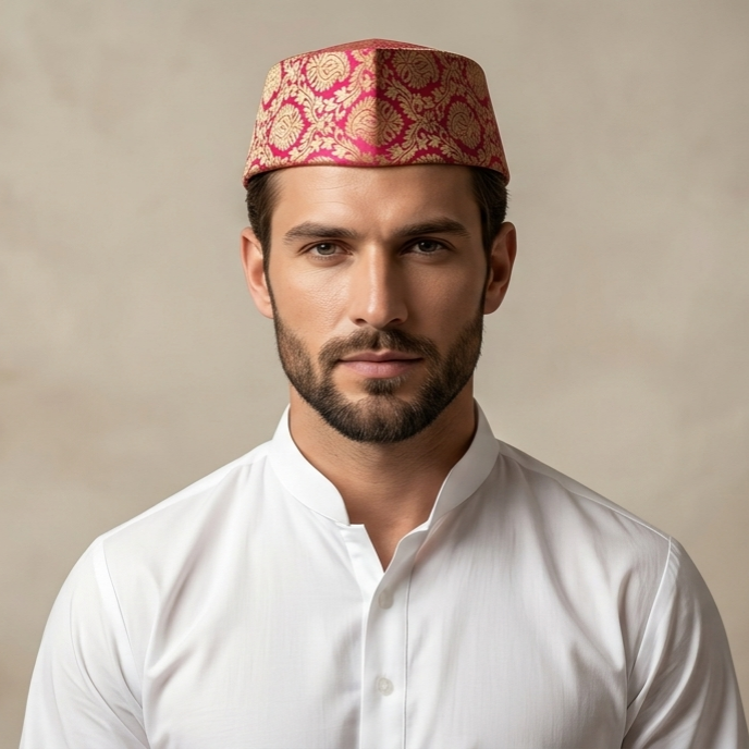 Paithani Topi 3 — Front View
