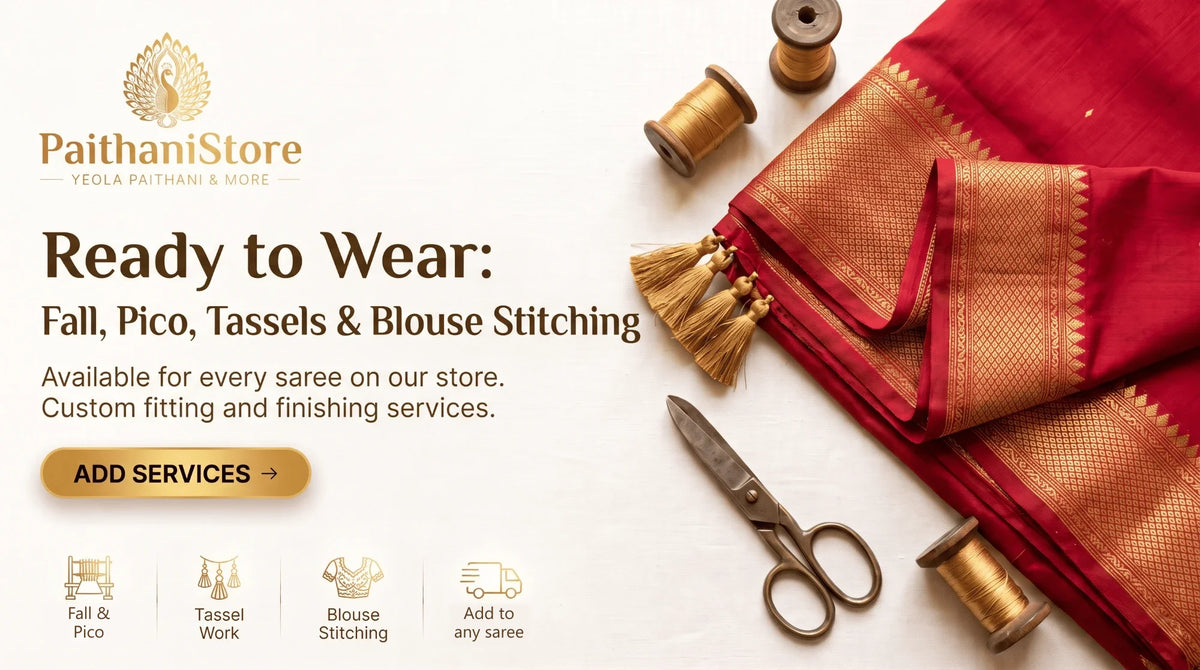Saree services: fall and pico, tassel work and blouse stitching, add to any saree