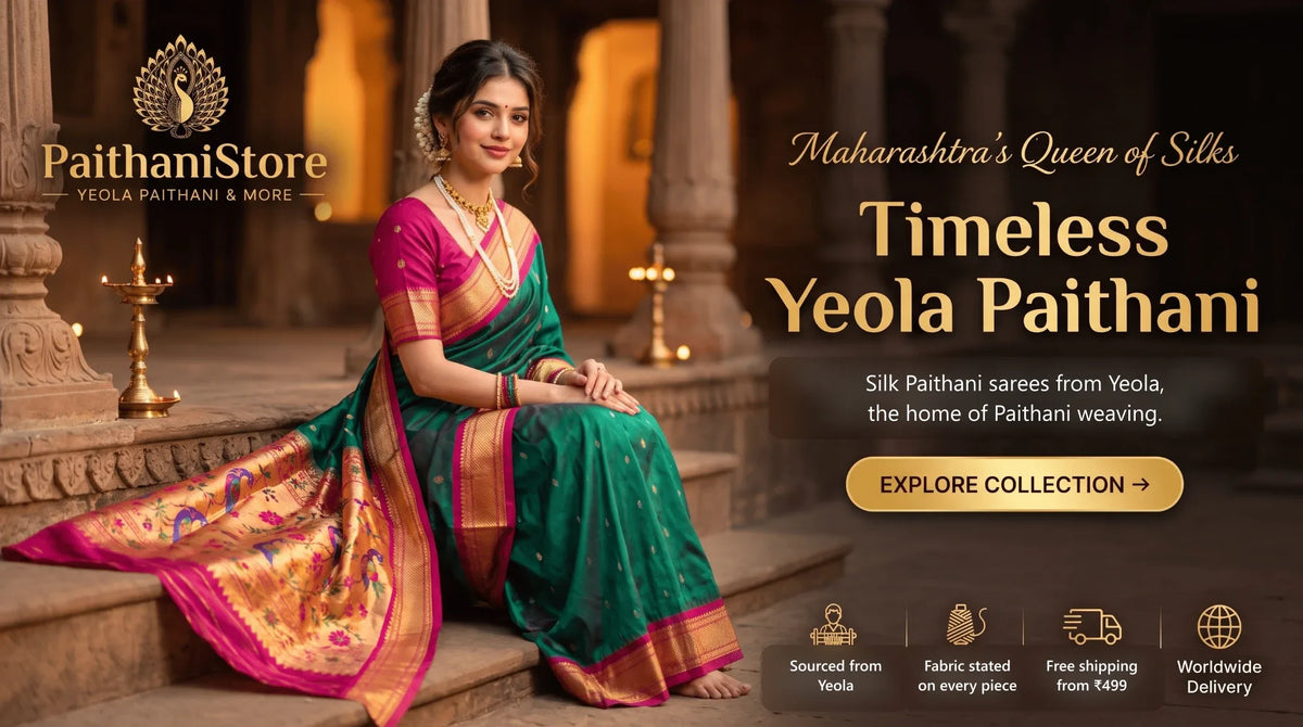 Timeless Yeola Paithani: silk Paithani sarees from Yeola, the home of Paithani weaving